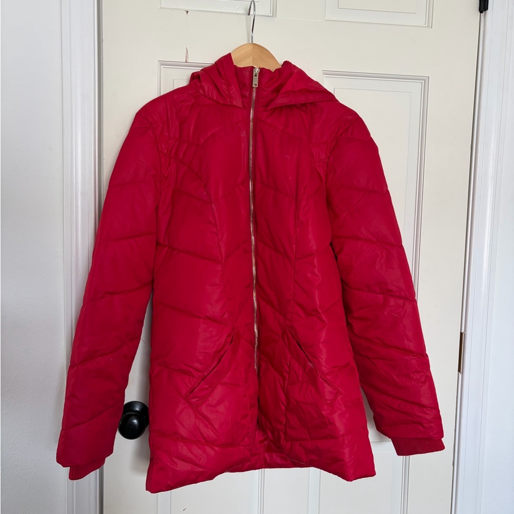 New York & Company Red Puffer Jacket - Picture 1 of 6